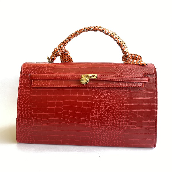 کیف هرمس سایز یزرگ دسته پارچه قرمز